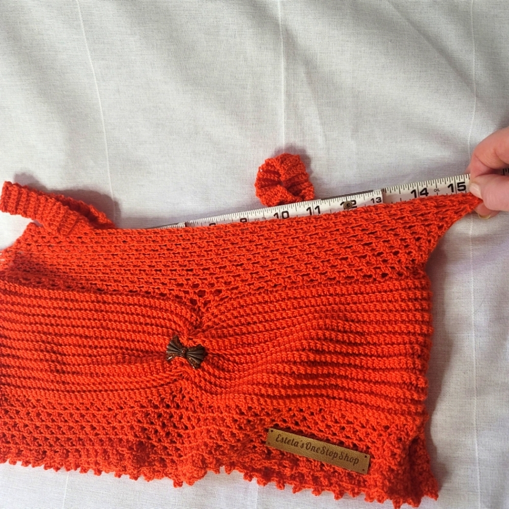 Crop top. Hand knitted.  / Top quality elastic thread. // I DO NOT ACCEPT RETURN - Picture 3 of 5